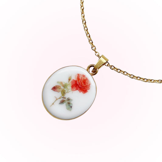 Rose Necklace June Birth Month Flower
