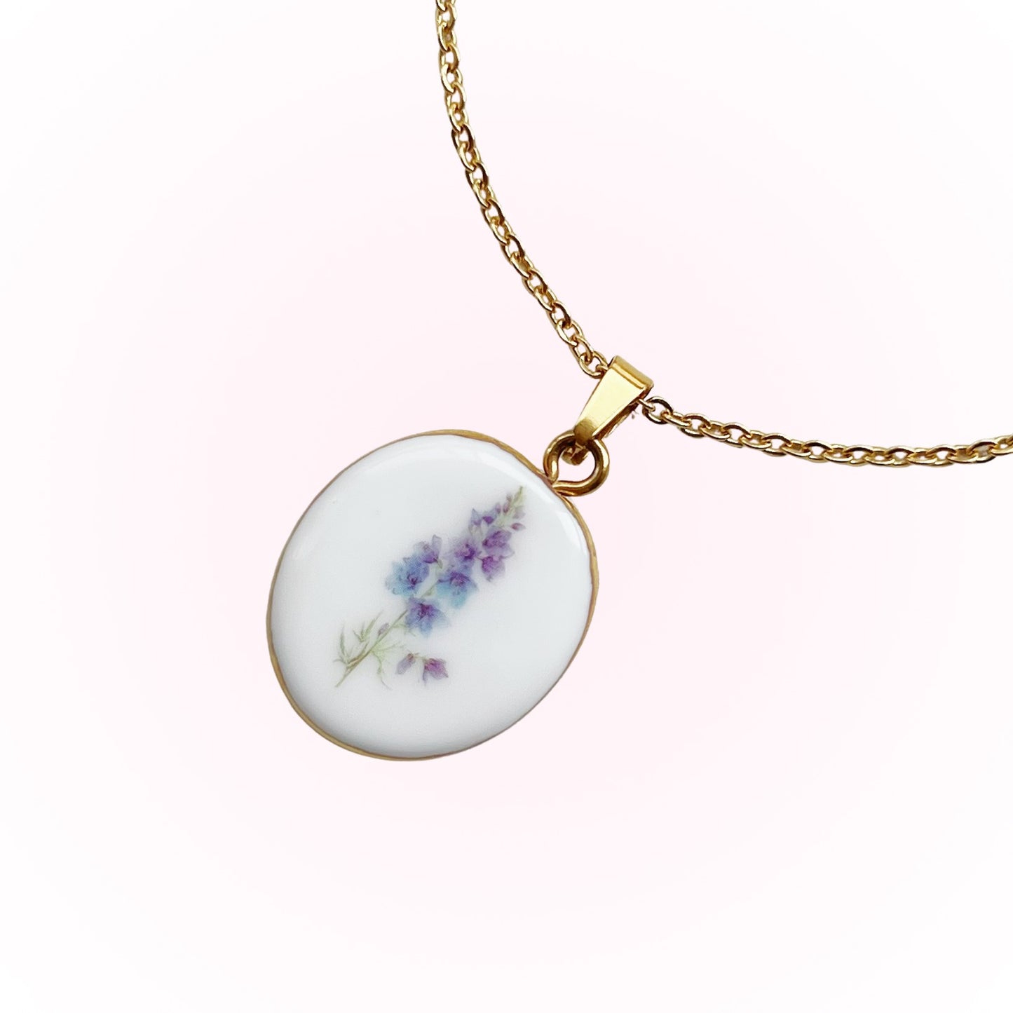 Larkspur Necklace July Birth Month Flower