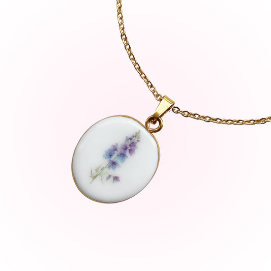 Larkspur Necklace July Birth Month Flower