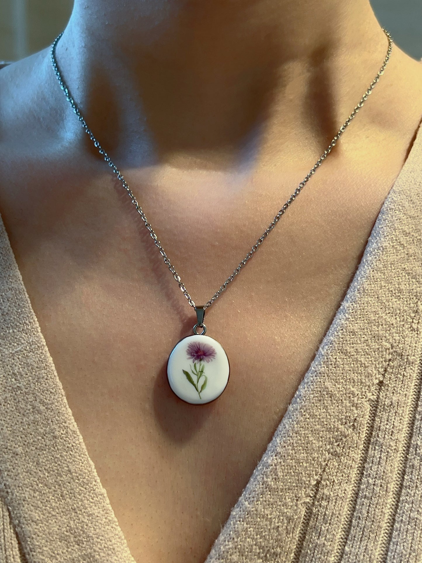 Aster Necklace September Birth Month Flower