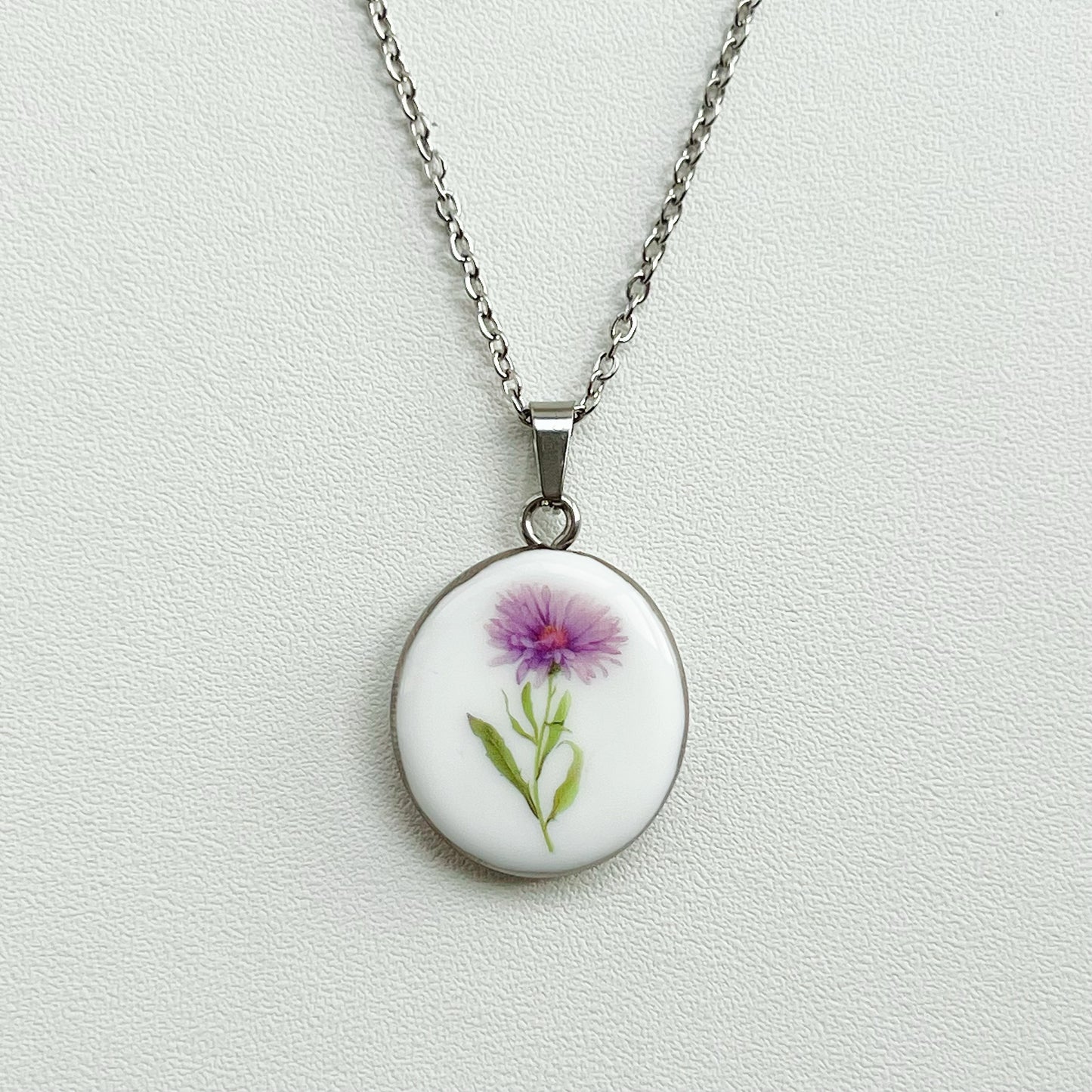 Aster Necklace September Birth Month Flower