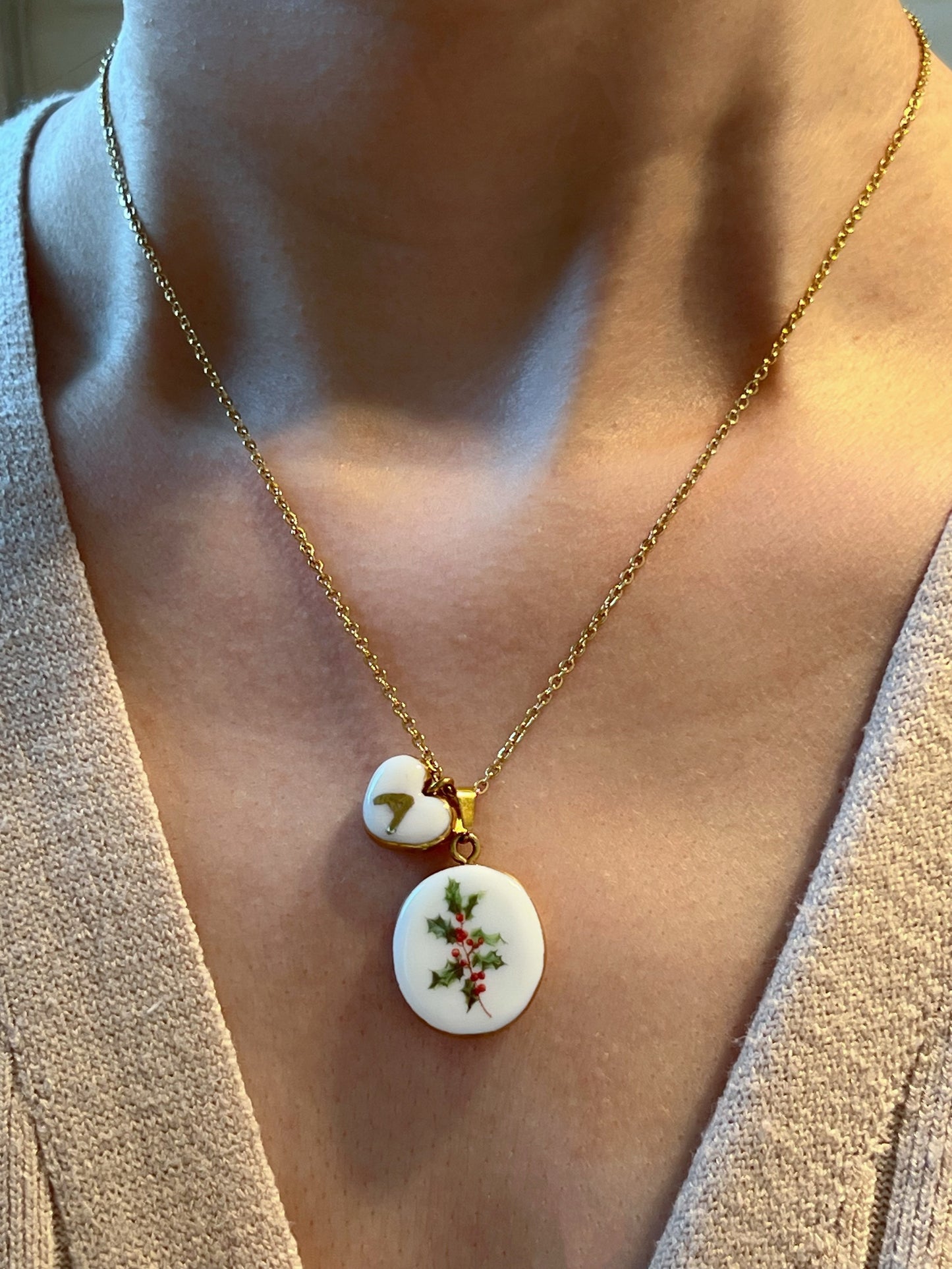 Holly Necklace December Birth Month Flower