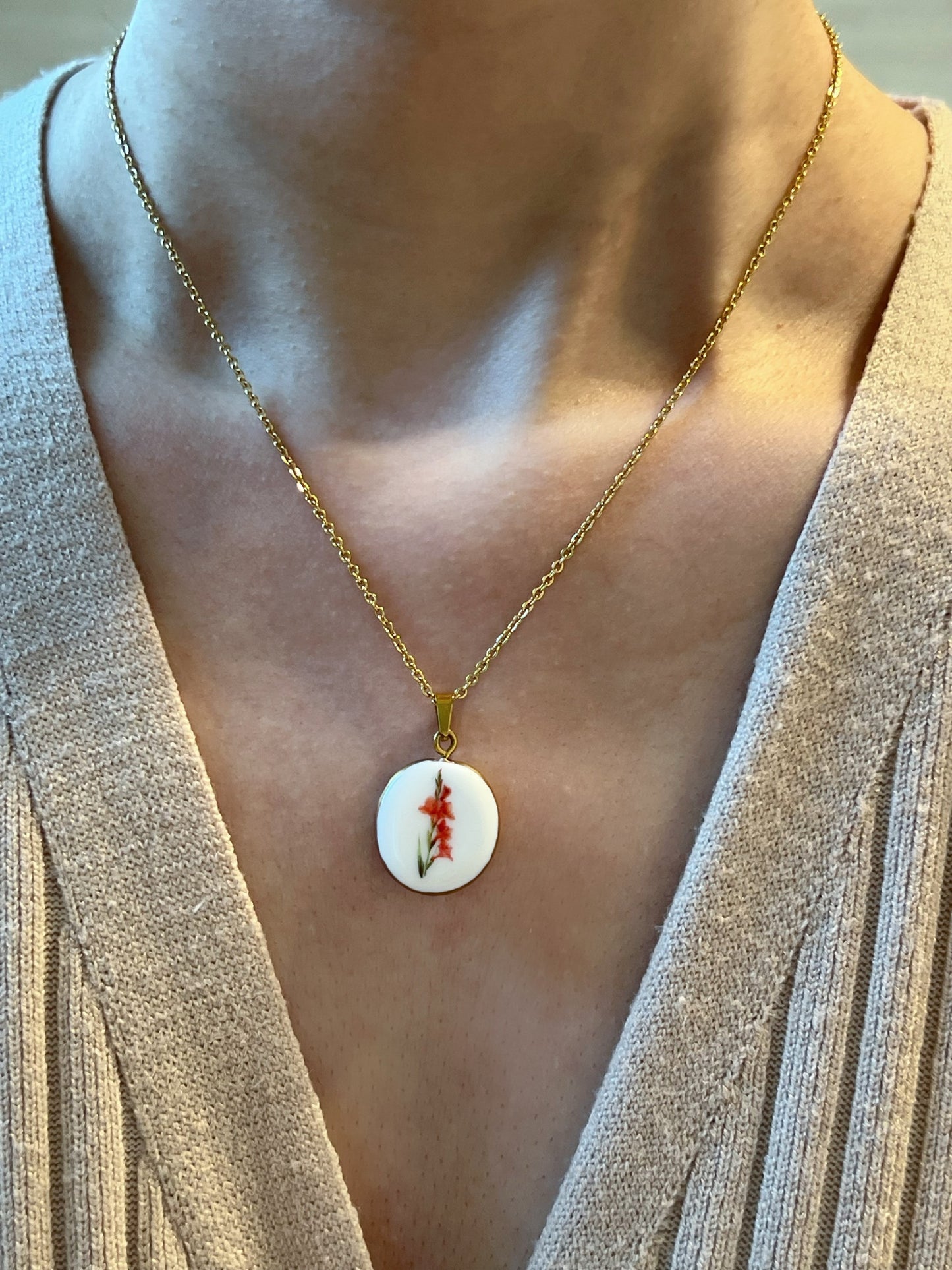 Gladiolus Necklace August Birth Month Flower