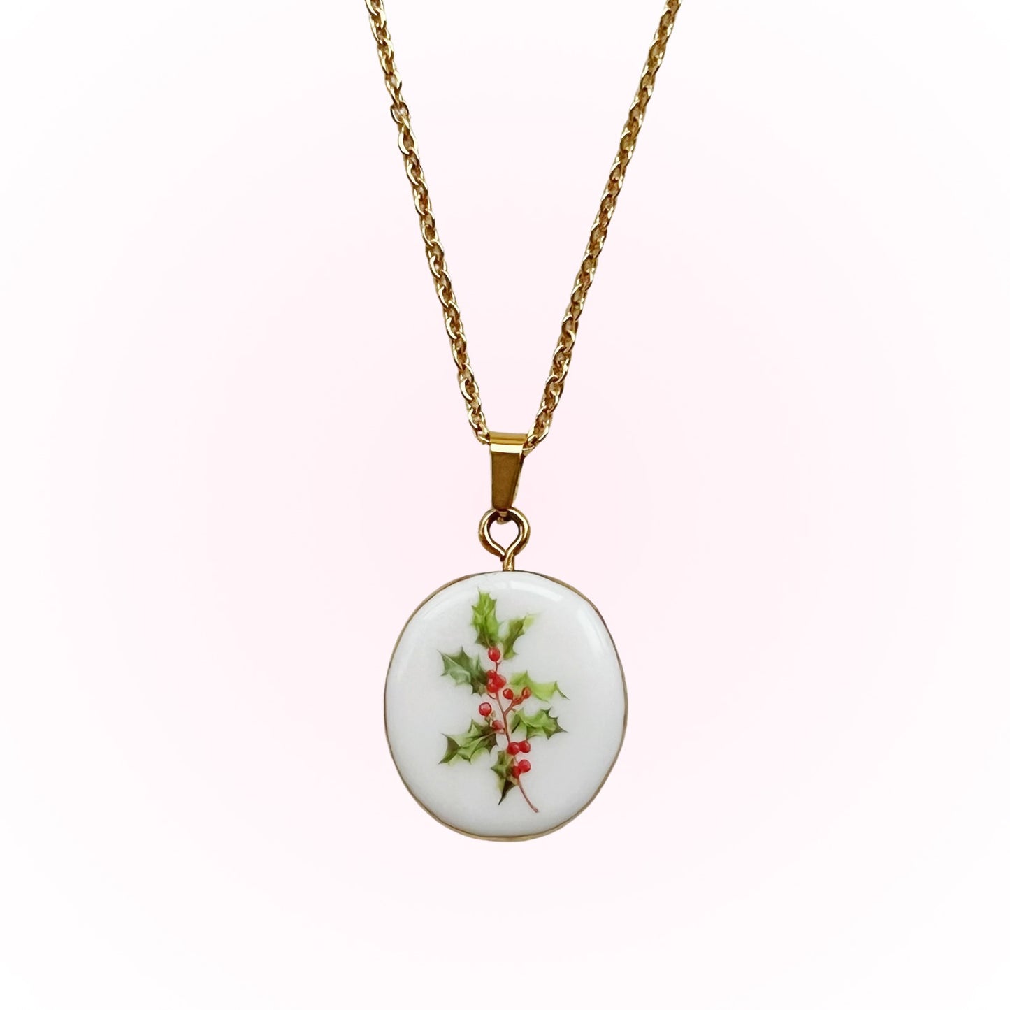 Holly Necklace December Birth Month Flower