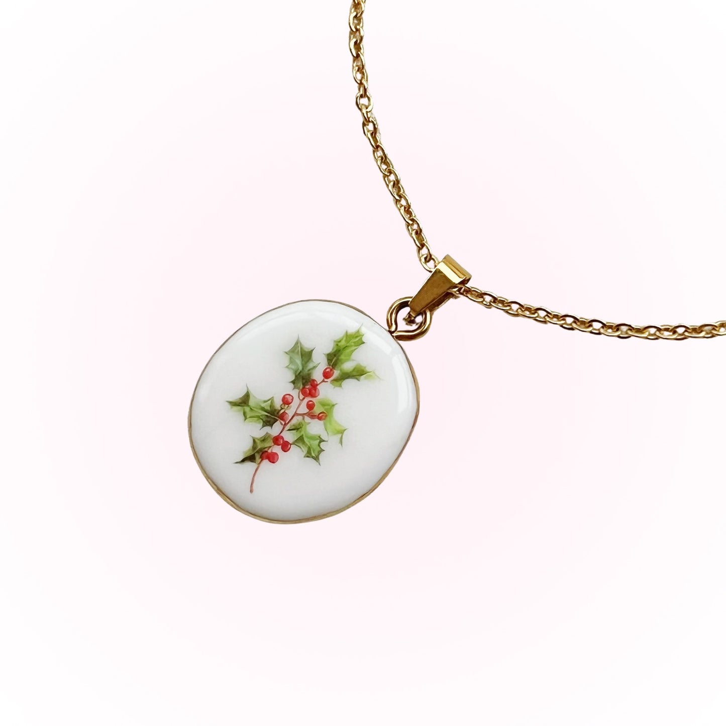 Holly Necklace December Birth Month Flower