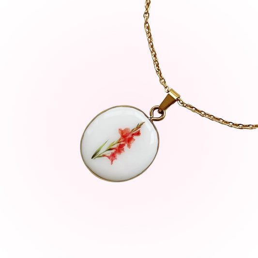 Gladiolus Necklace August Birth Month Flower
