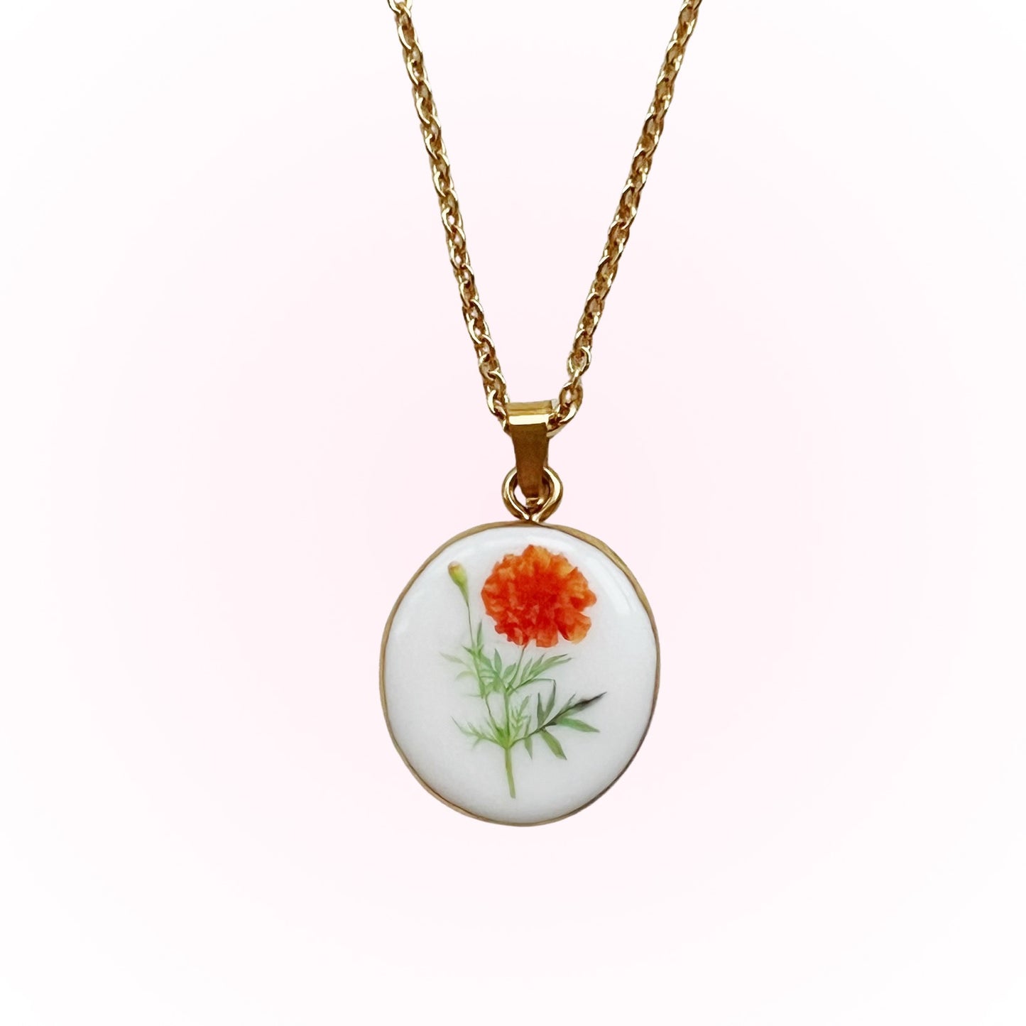 Marigold Necklace October Birth Month Flower