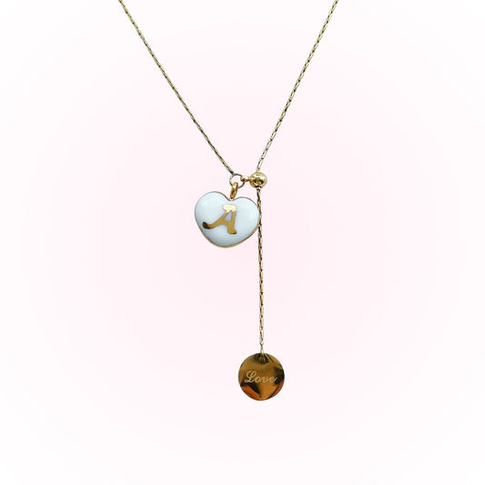 Custom initials heart shaped necklace