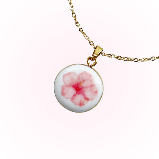 Pink floral necklace