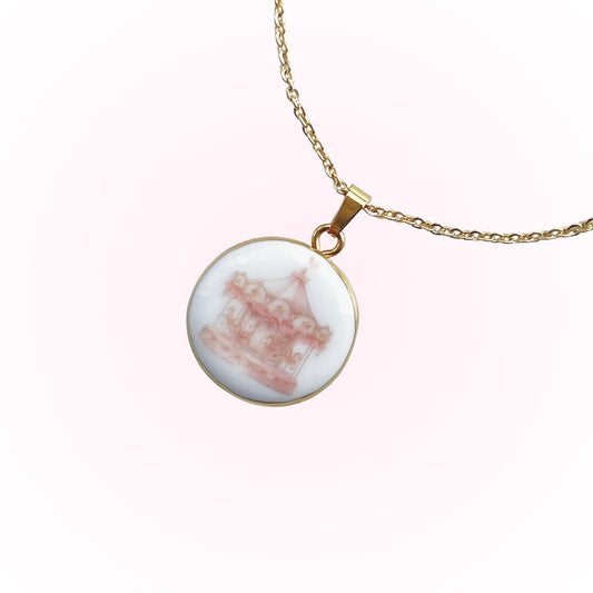 Pink carousel necklace