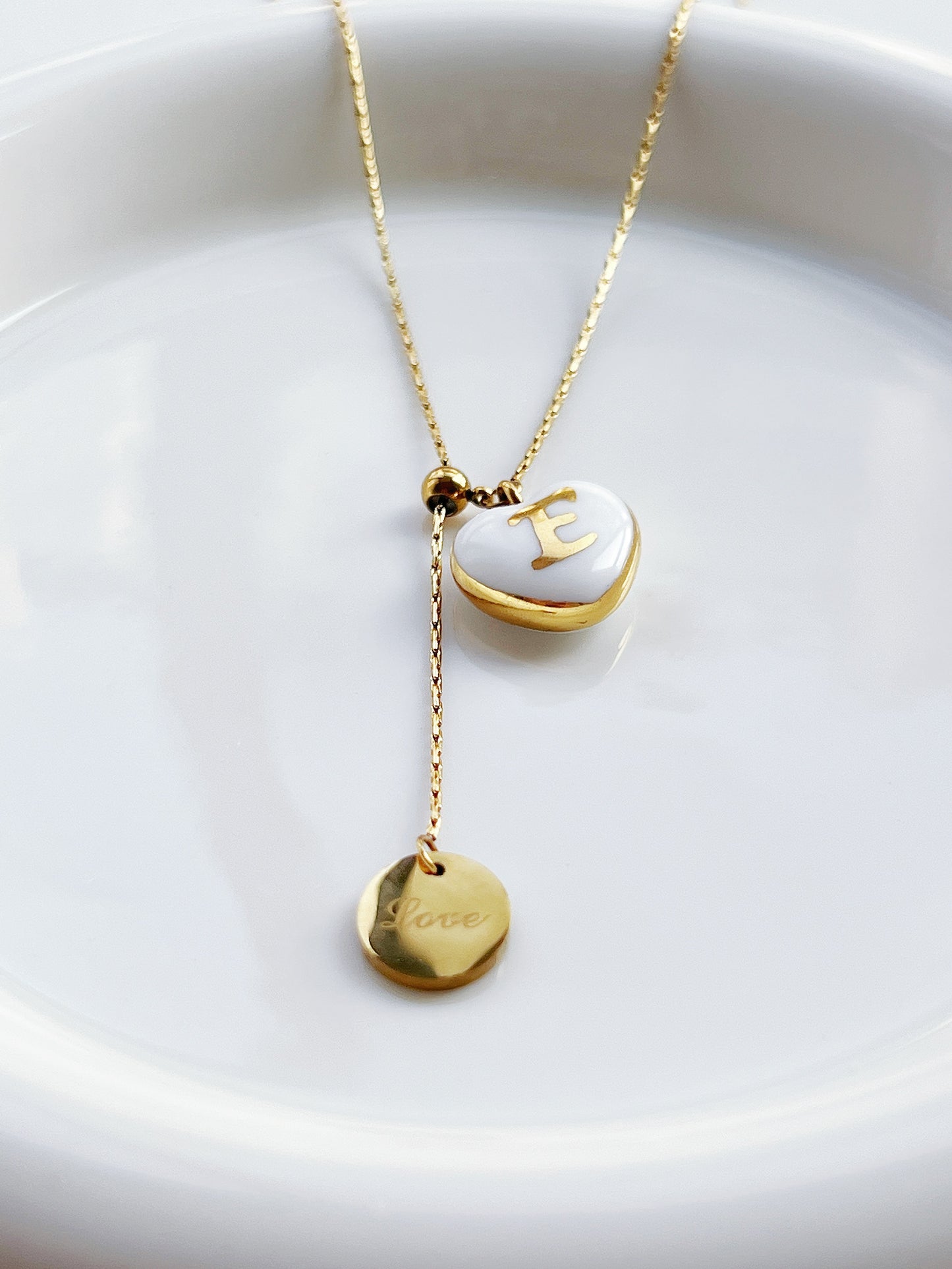 Custom initials heart shaped necklace
