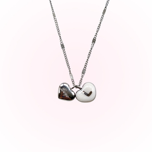 Custom initials & "love" heart necklace