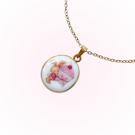 Bunny with dessert necklace