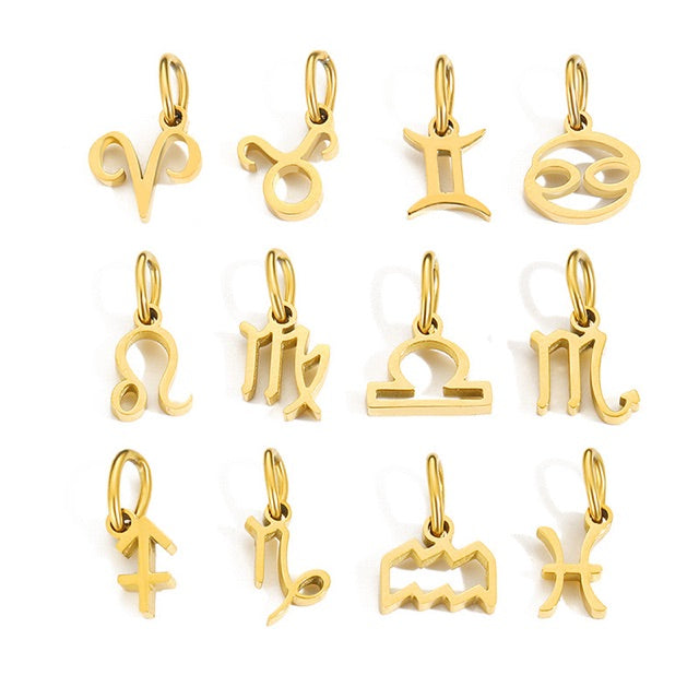 Custom initials & zodiac symbols necklace