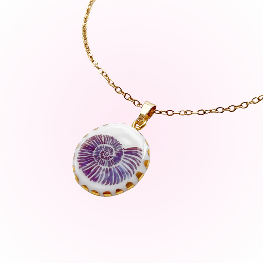 Blue moon snail necklace