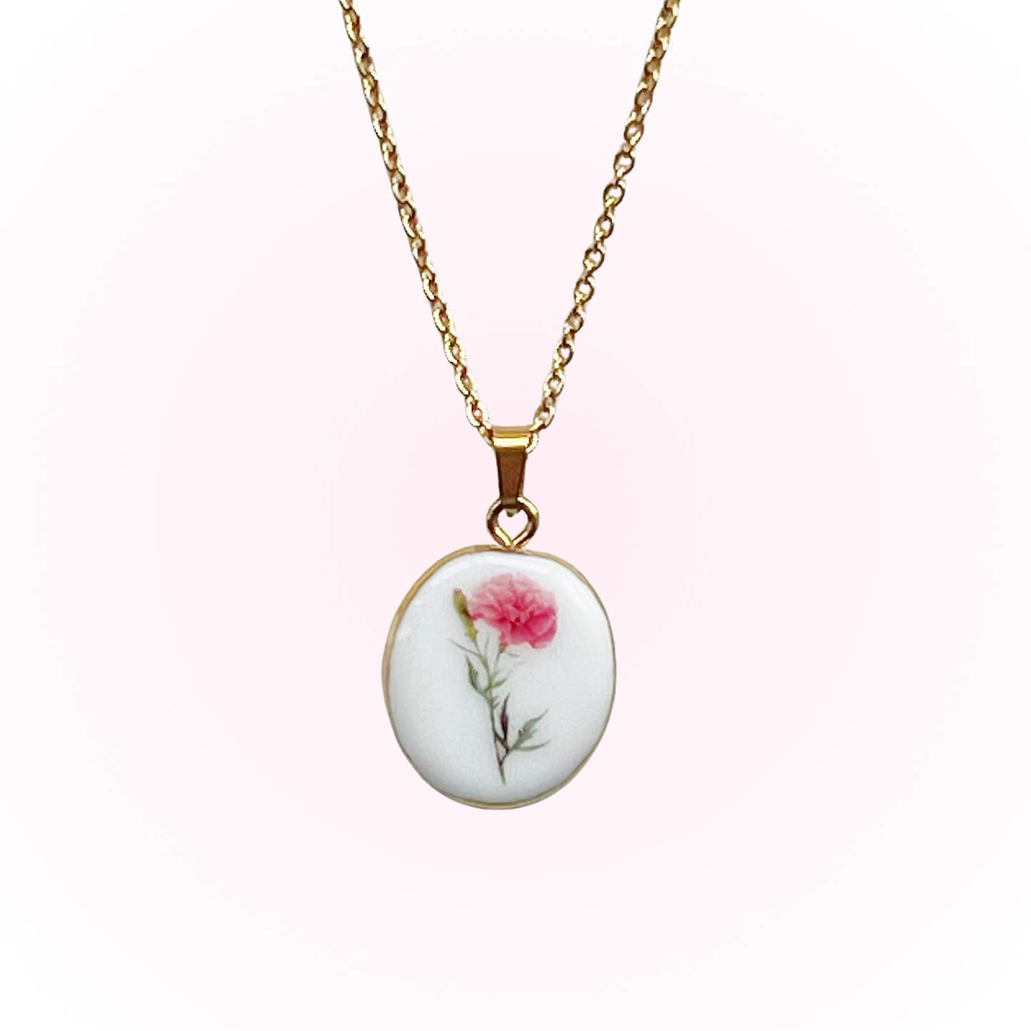 Carnation Necklace January Birth Month Flower