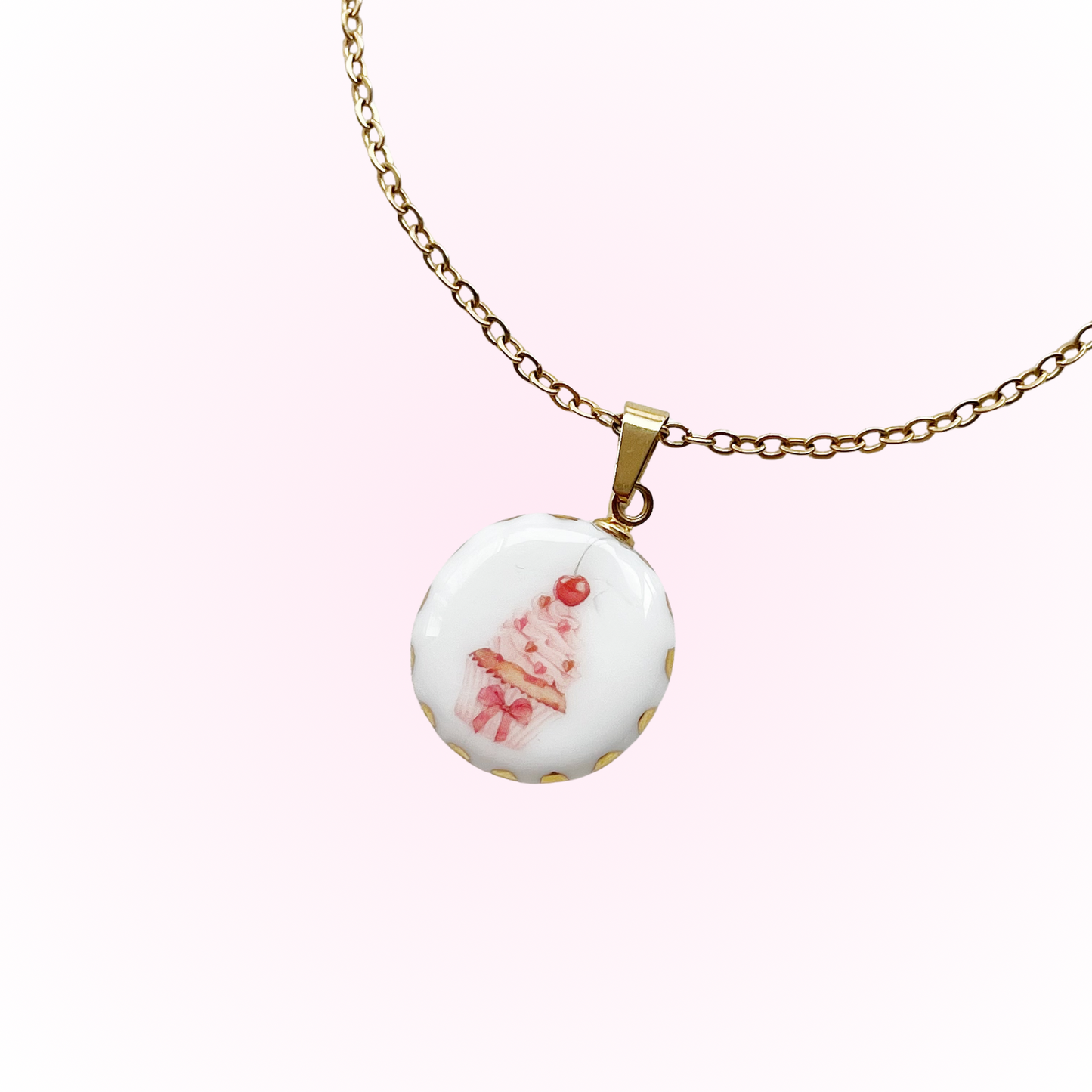 Cherry Cupcake Necklace