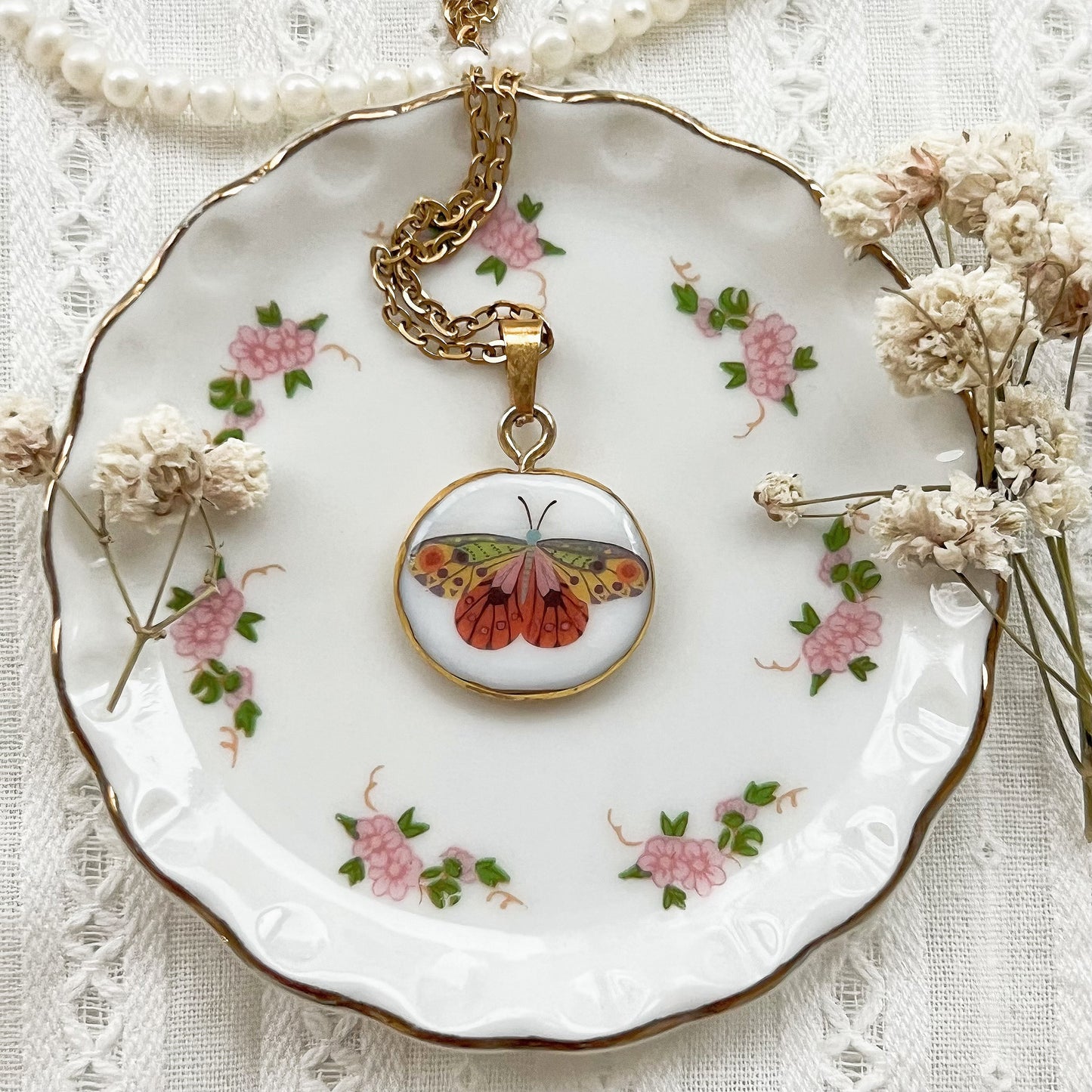 Colorful butterfly necklace