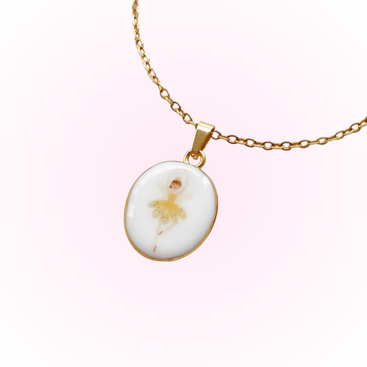Nutcracker Yellow Dress Ballet Girl Necklace