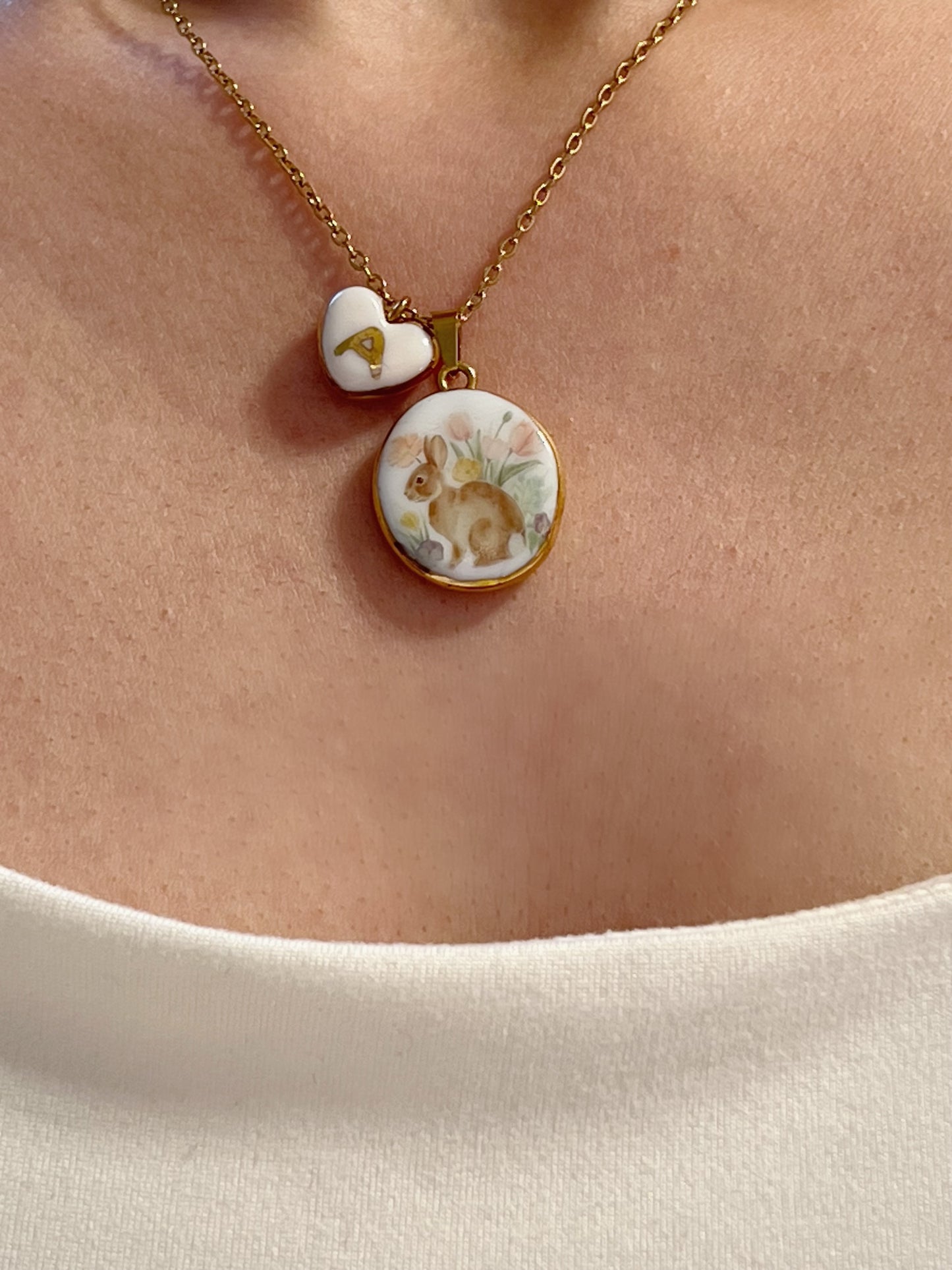 Bunny in the garden necklace