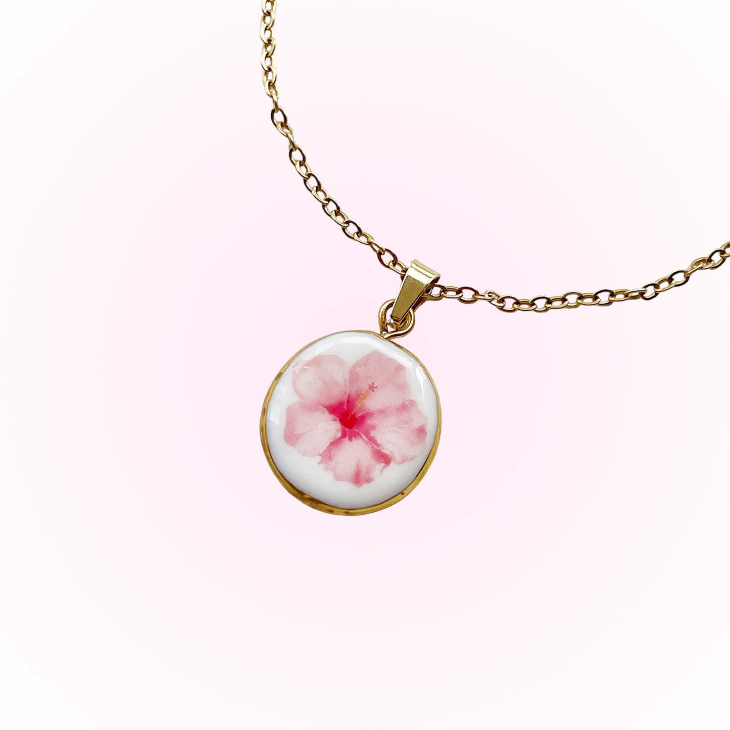 Pink floral necklace