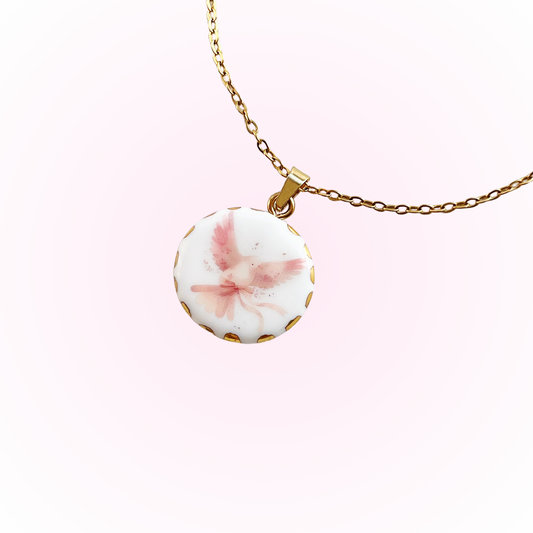 Pink dove necklace