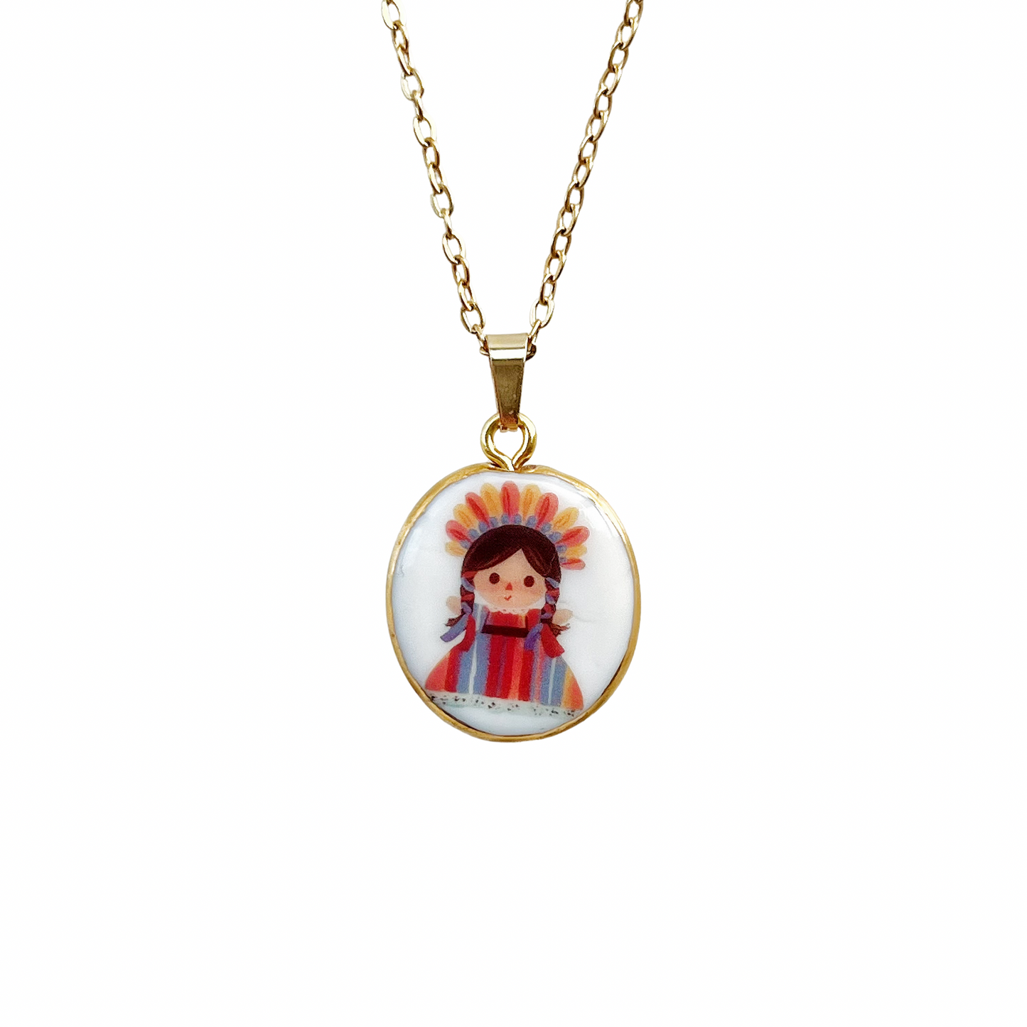 Cute mexican girl necklace