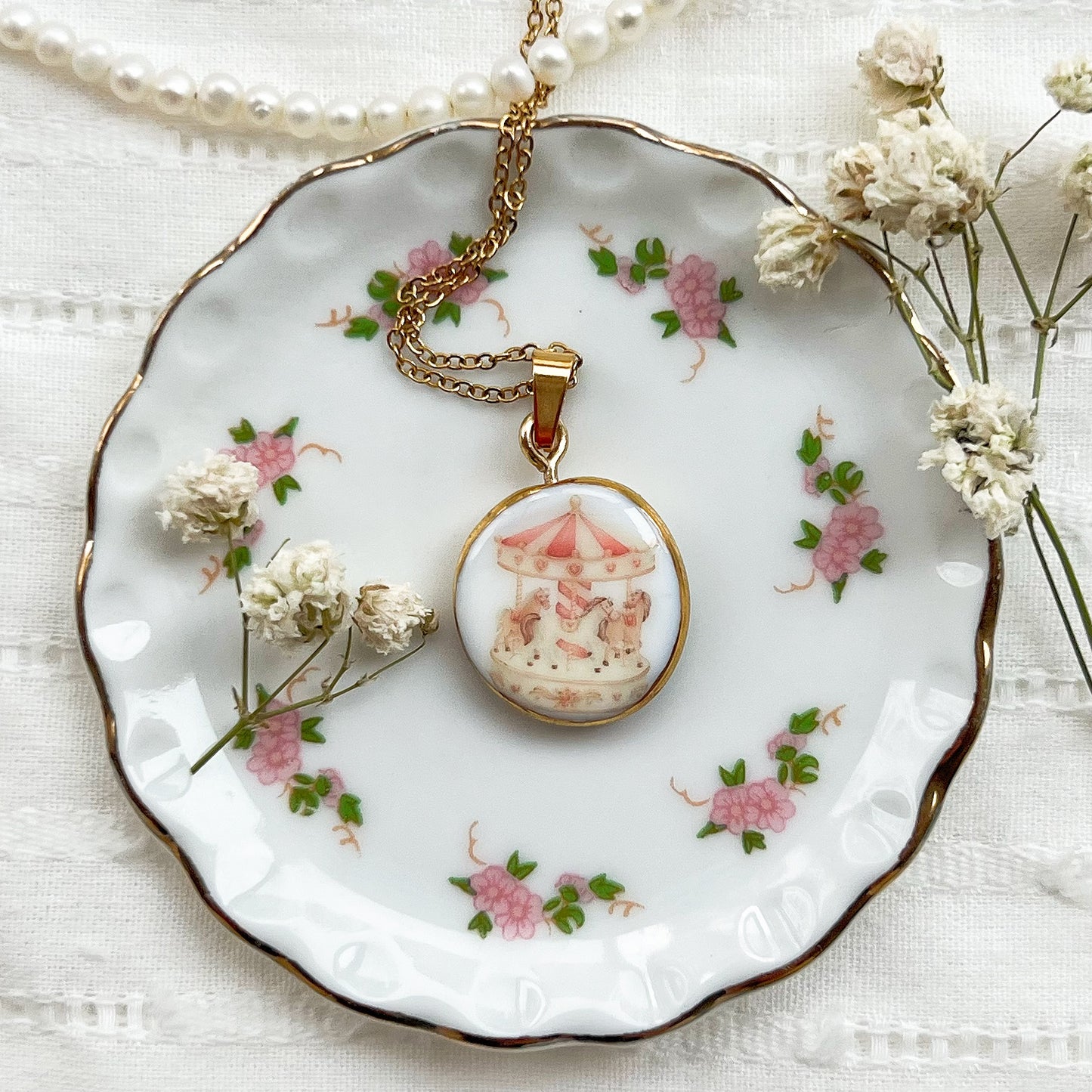 Pink Carousel Necklace