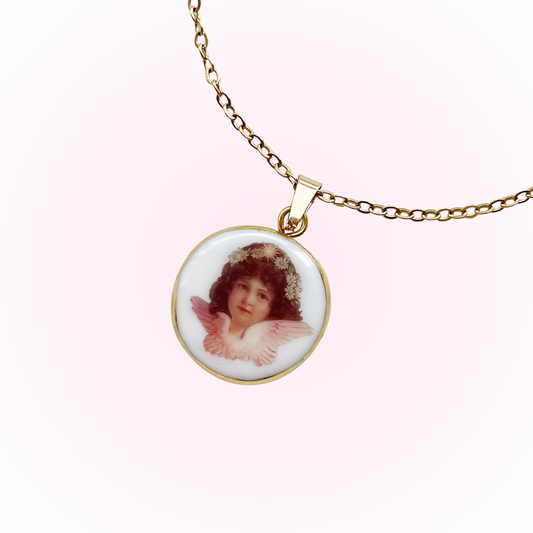 Floral angel necklace