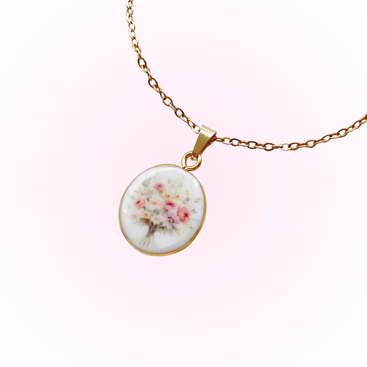 Pastel flowers necklace