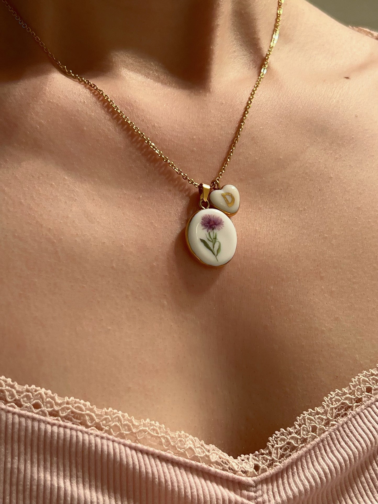 Aster Necklace September Birth Month Flower