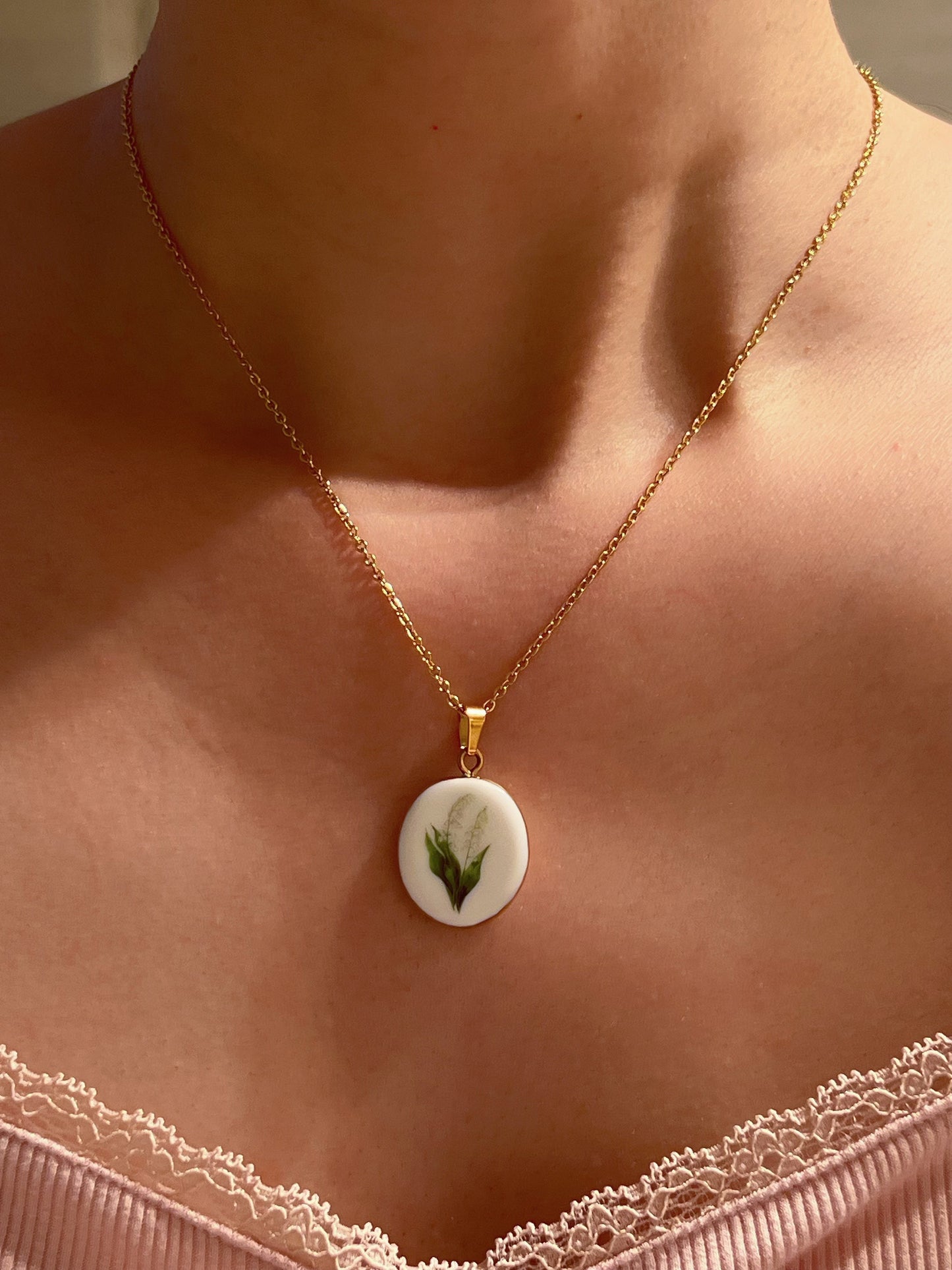 Lily Necklace May Birth Month Flower