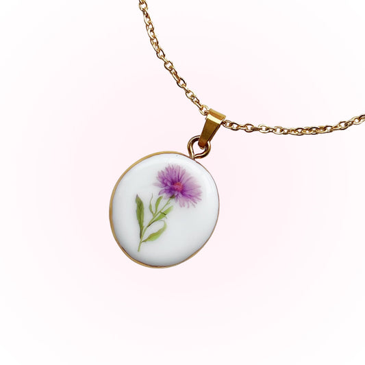 Aster Necklace September Birth Month Flower