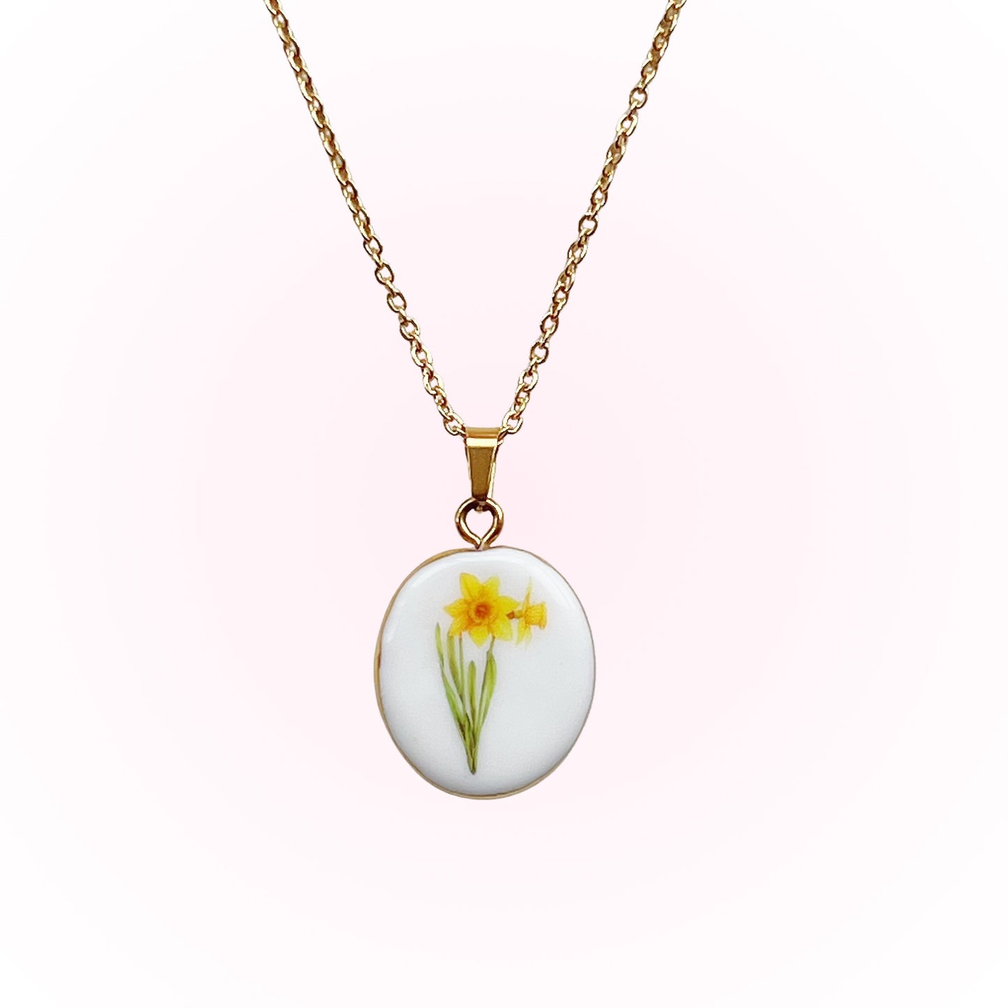 Daffodil  Necklace March Birth Month Flower